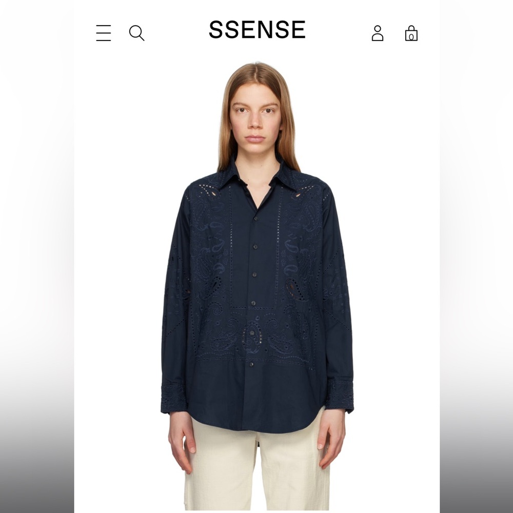 Rag & Bone Navy Vivian Shirt NWT Small